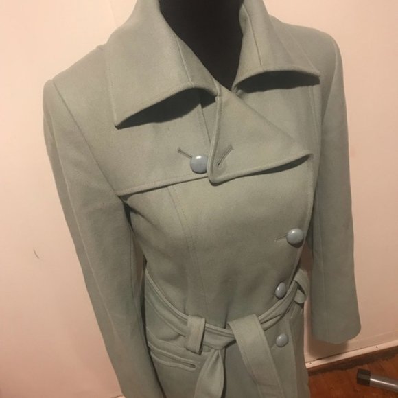 Vintage Virgin Wool Green Coat Size 4 (Made in Italy) - Picture 2 of 5